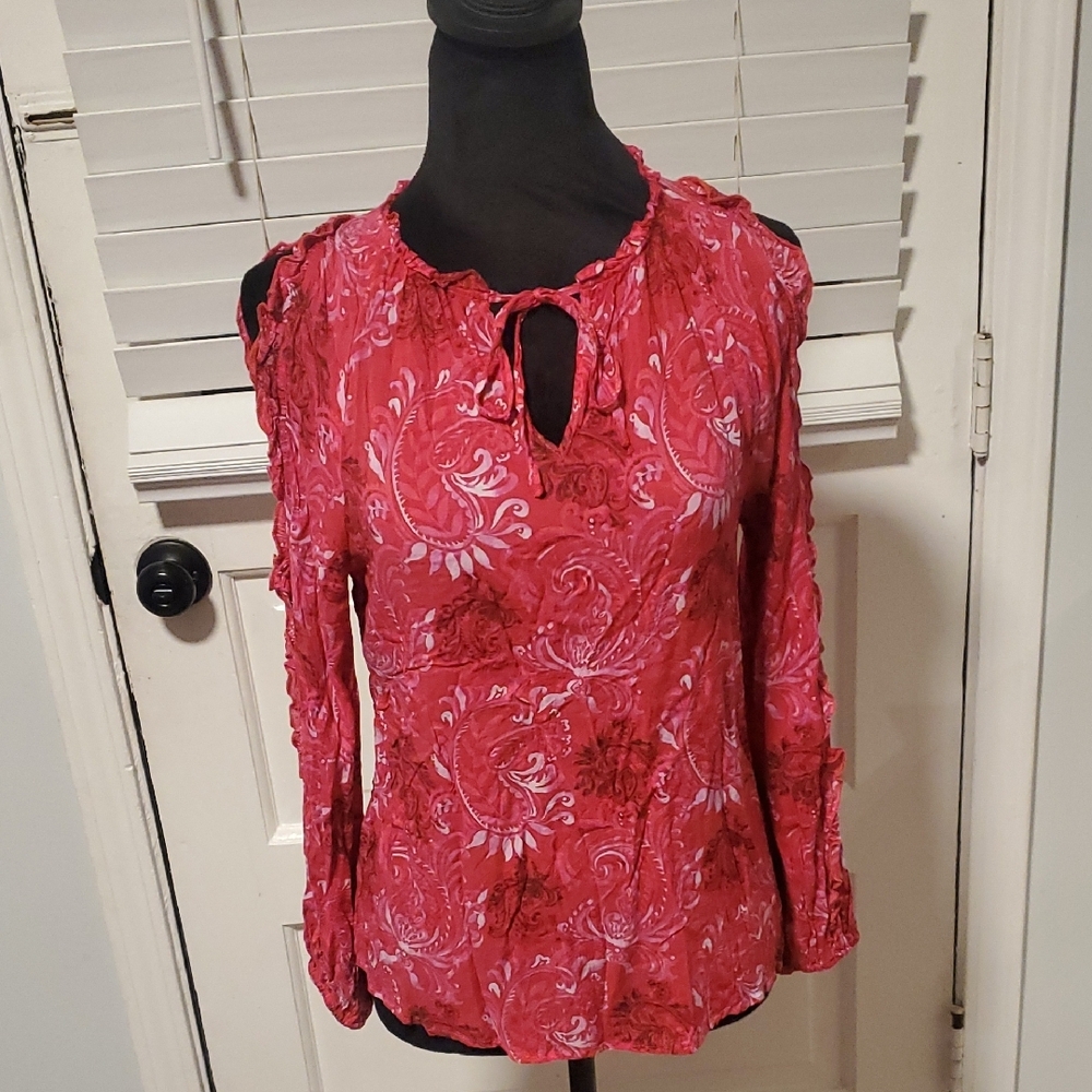Willow Drive Elegant Pink Floral Women's Top
